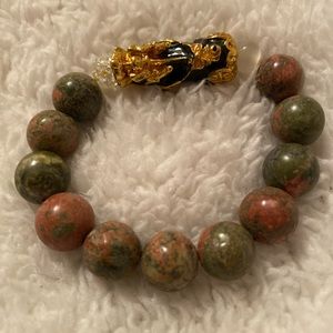 Natural ShouShan gemstone with good luck charm bracelet New